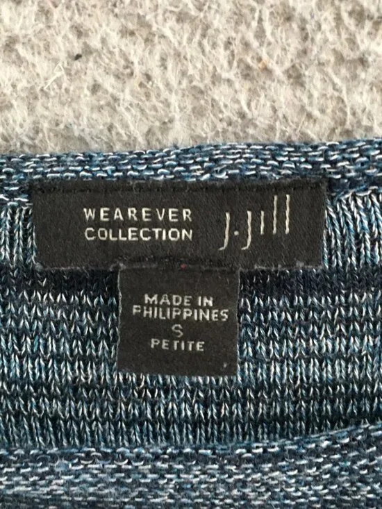 J. Jill Tunic Top Womens Small Petite Long Sleeve Casual Knit Striped Multicolor - Picture 8 of 8